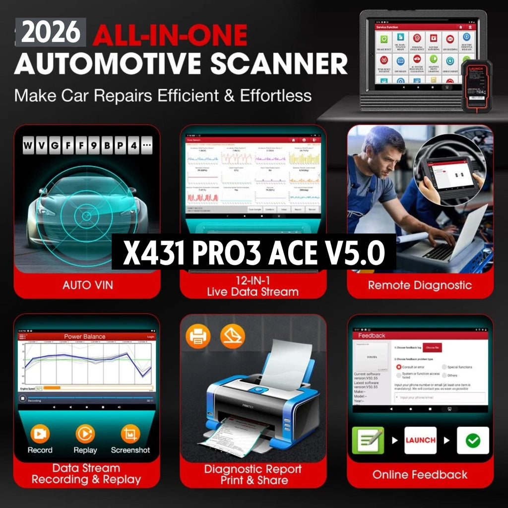 LAUNCH X431 PRO3 ACE V5.0 OBD2 Diagnostic Scanner ECU Coding Bidirectional