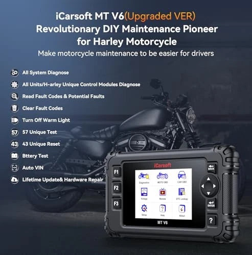 iCarsoft MT V6 Harley Motorcycle OBD2 Diagnostic Scanner Full System Engine ABS