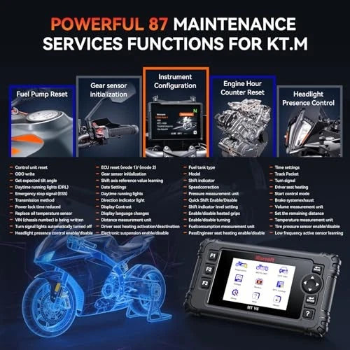 iCarsoft MT V6 Ktm Motorcycle Scan Tool Full System Scanner Lifetime Updates