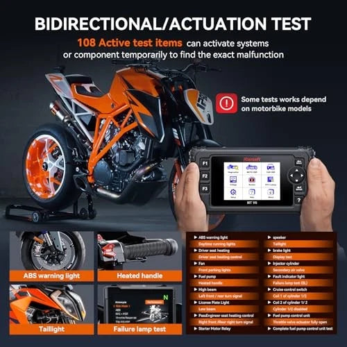iCarsoft MT V6 Ktm Motorcycle Scan Tool Full System Scanner Lifetime Updates