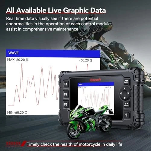 iCarsoft MT V6 Kawasaki ECU Error Clear ABS Bleed Bidirectional Actuation Tests