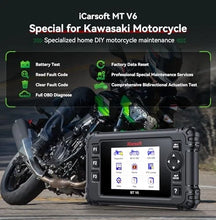 Load image into Gallery viewer, iCarsoft MT V6 Kawasaki ECU Error Clear ABS Bleed Bidirectional Actuation Tests