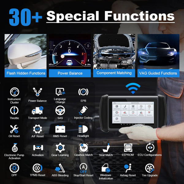 XTOOL InPlus IK618E Key Programmer – 7-Inch OBD2 Diagnostic Tool with 30+ Services
