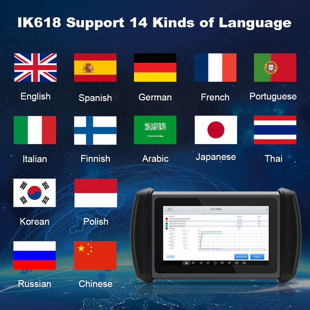 XTOOL InPlus IK618E Key Programmer – 7-Inch OBD2 Diagnostic Tool with 30+ Services