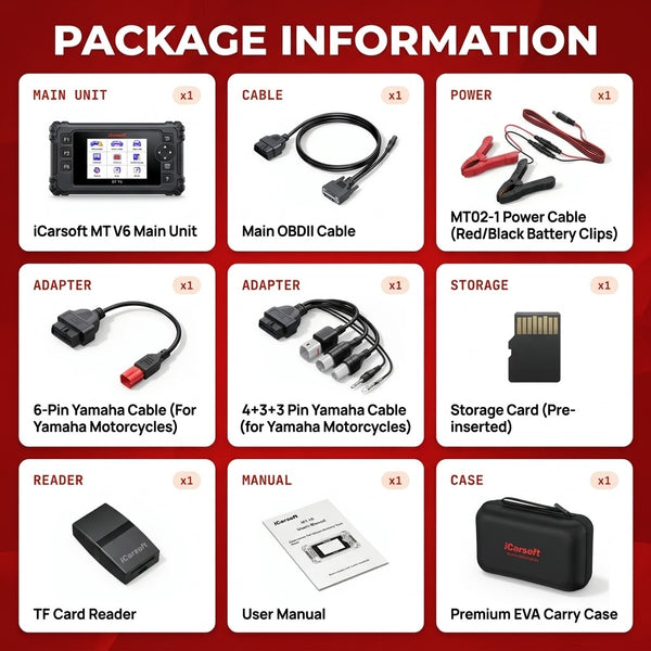 Yamaha Diagnostic Tool iCarsoft MT V6 ECU ABS Pump Bleeding Throttle Reset
