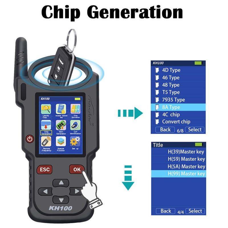 LONSDOR KH100+ Hand-Held Remote Key Programmer key/simulate/ generate chip/generate remote Secondary image