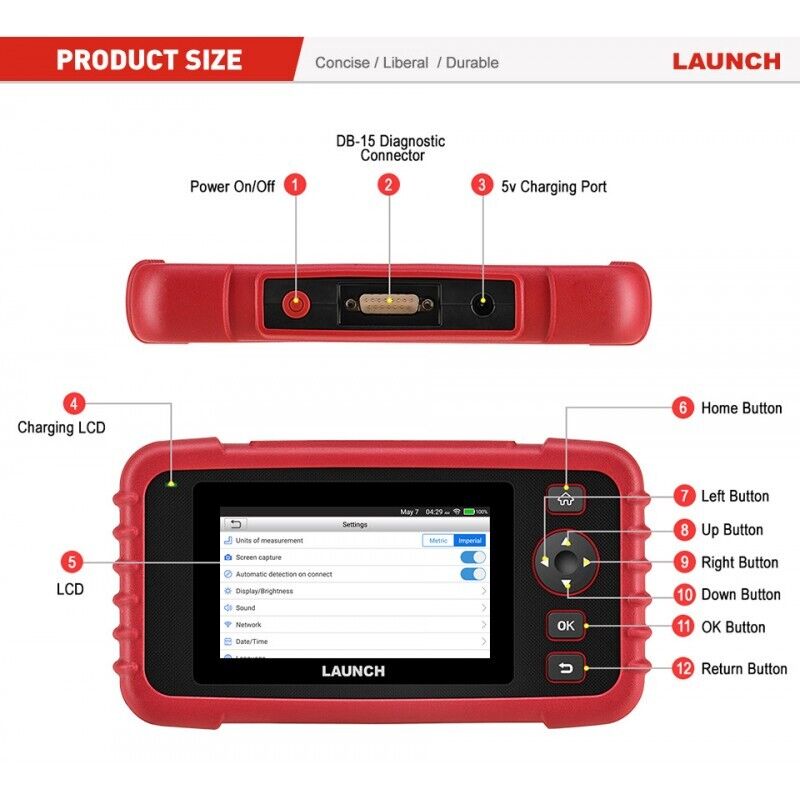 Original LAUNCH CRP123X 4 System Automotive Code Reader for Engine Transmission