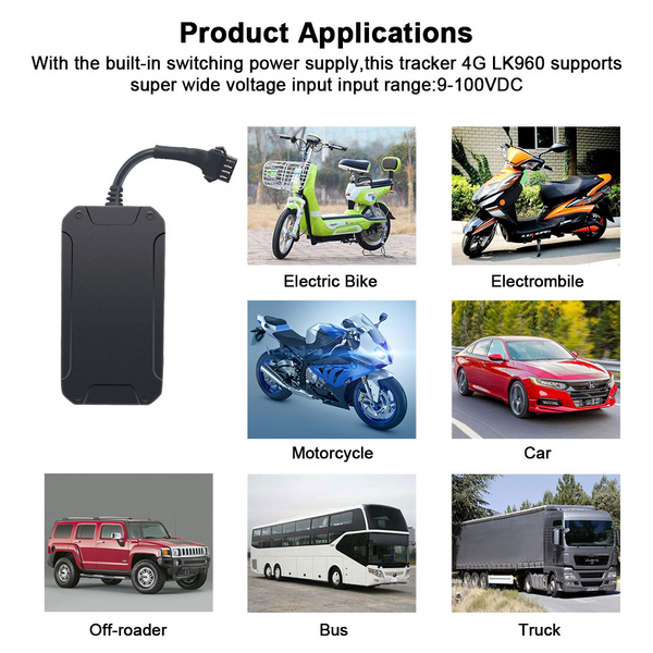 4G LTE GPS Vehicle Tracker Cut Off Oil Engine Motorcycle Live Locator Tracking