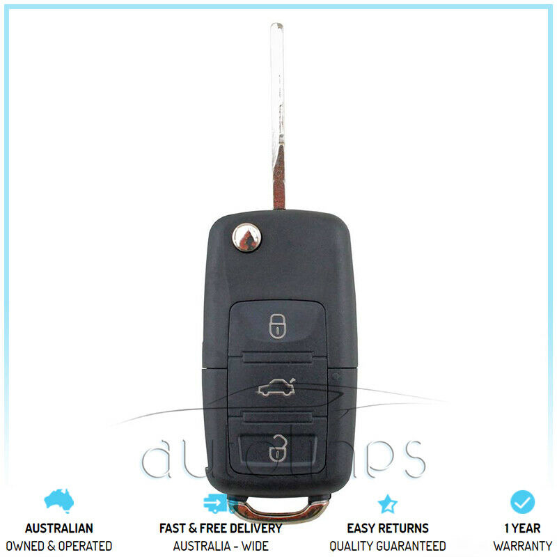 Fits VW VolksWagen 5G0 959 753AB Golf Polo Tour 3 Button Flip Remote Key FOB
