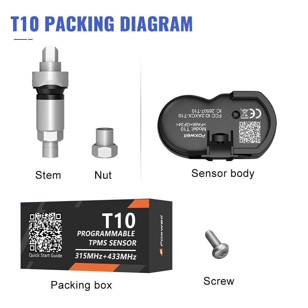 Foxwell T10 MX-Sensor TPMS Sensor 2 in 1 433MHz 315MHZ Tire Pressure Monitor