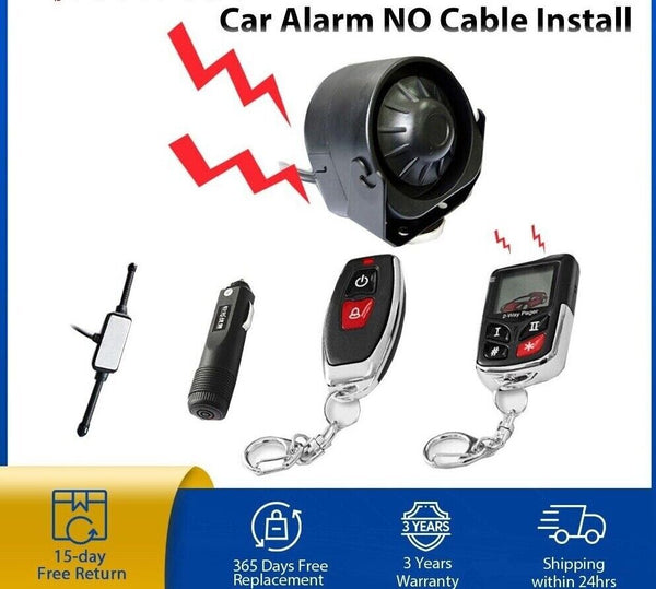 Vjoycar DIYV2 Wireless Siren Two-way Car Alarm System Anti-Theft Air LCD Display