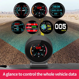 New V96 Car HUD Gauge/Inclinometer Slope Meter/Day Clock/Compass Automotive Digi