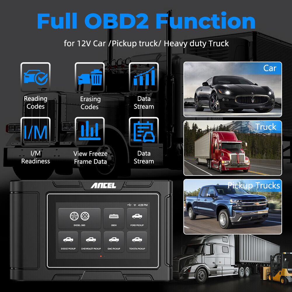 ANCEL HD3500 Pickup Heavy Duty Truck OBD2 Scanner All System Diagnosti ...