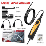 LAUNCH VSP600 Videoscope Camera Endoscope Car Inspection Mirror Waterproof 6LED