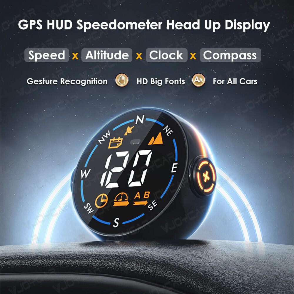 GPS HUD Gauge Speed Display Gesture Recognition Clock Altitude Display 2023 Secondary image