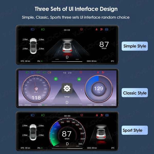 6.2inch Model Y 3 Display Dashboard Instrument Blind Spot Monitoring Auto Pilot