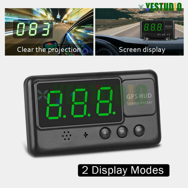 Car Head Up Display Speed Warning Alarm Digital HUD GPS Speedometer ...