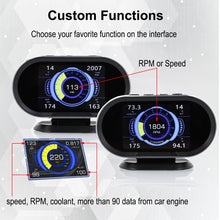 Load image into Gallery viewer, Vjoycar V70 2021 New OBD2 HUD Gauge On-board Computer Digital Security Alarm