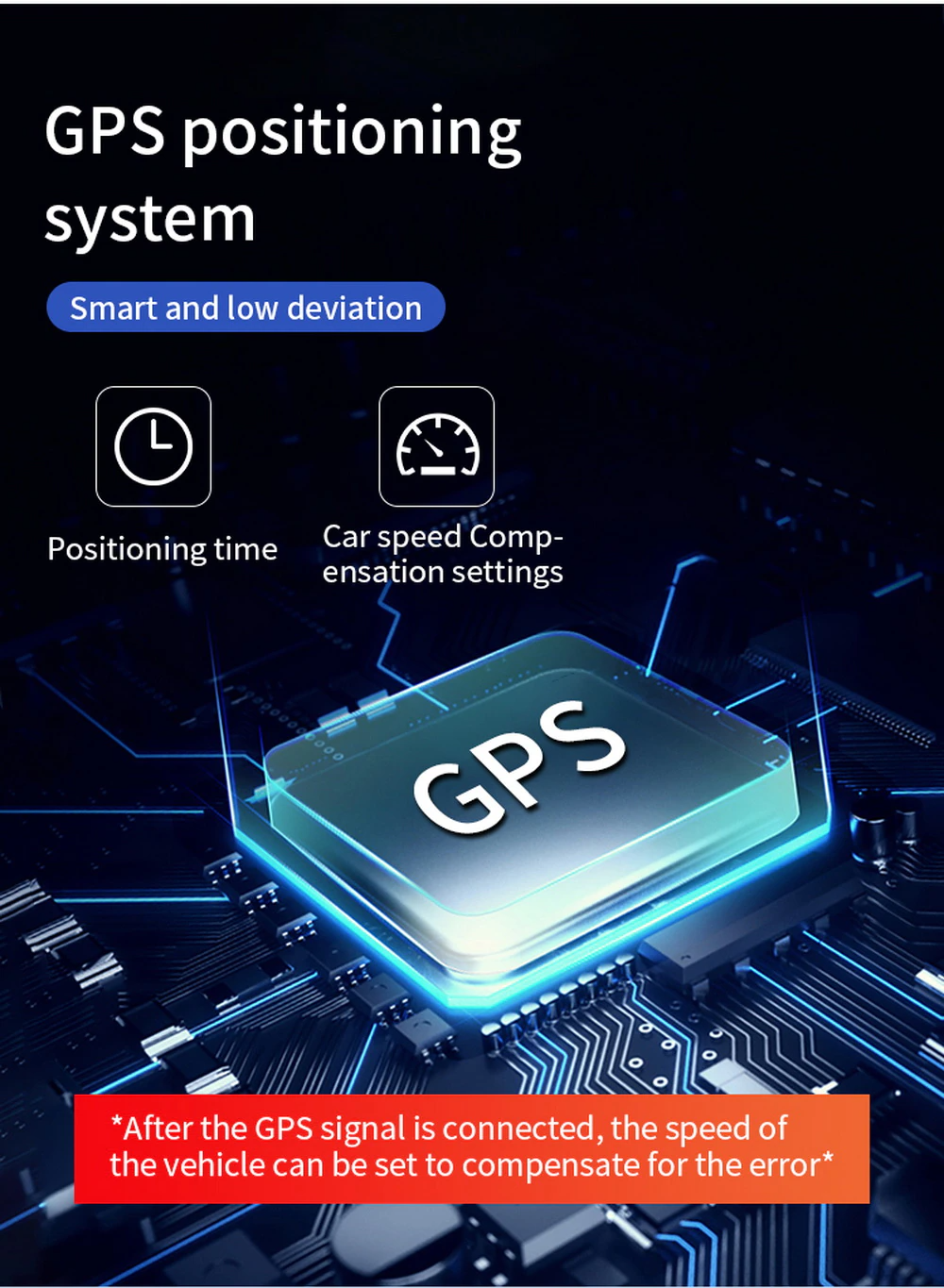 Wireless HUD Display Digital GPS Speedometer with Solar Charged Over-speed Alarm