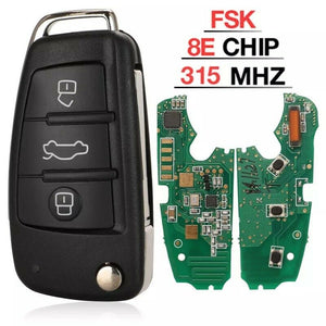 Fits Audi 315/433/868Mhz 8E0837220Q  Complete Transponder Remote Key