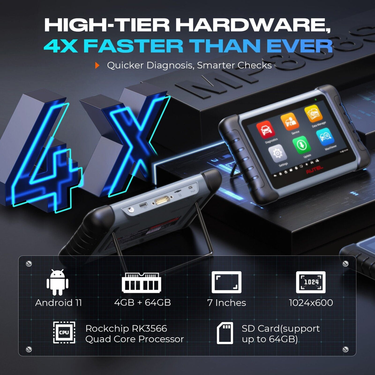 Autel MaxiPRO MP808S MP808 S Bi-Directional OBD2 Scanner ECU Coding Upgrade of  DS808 - Auto Lines Australia