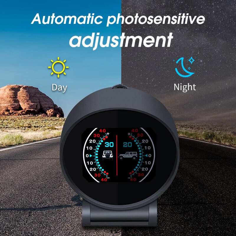 New V96 Car HUD Gauge/Inclinometer Slope Meter/Day Clock/Compass Automotive Digi