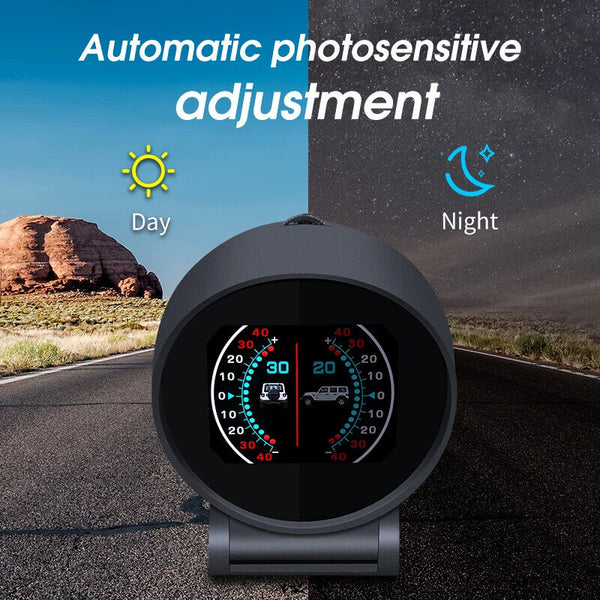 New V96 Car HUD Gauge/Inclinometer Slope Meter/Day Clock/Compass Automotive Digi