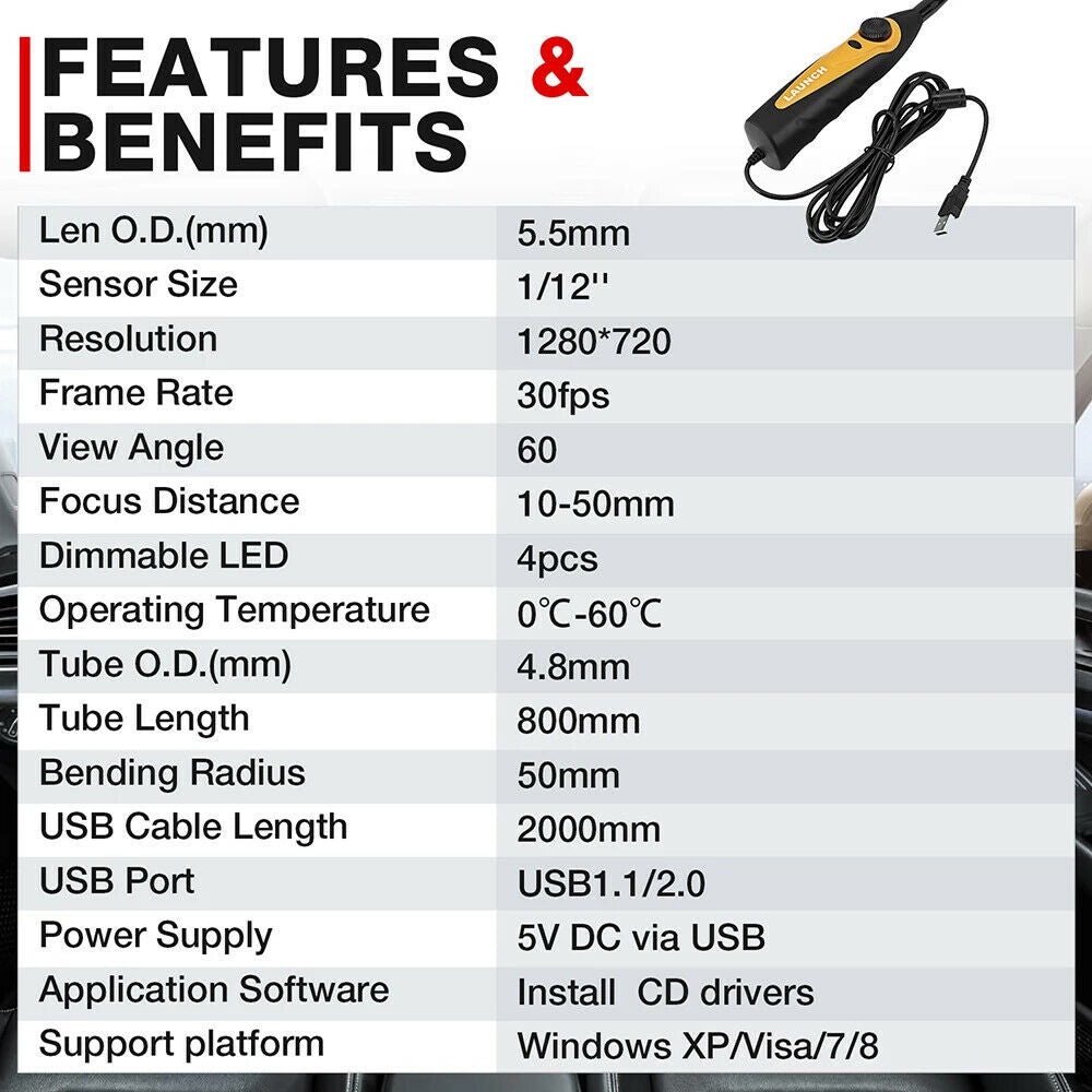 LAUNCH X431 Videoscope HD Inspection Camera VSP600 for Viewing & Capturing Video Secondary image