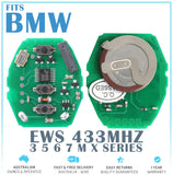 Fits BMW EWS Remote 3 Button Board 433MHZ With ID44 CHIP & Battery Keyless Key