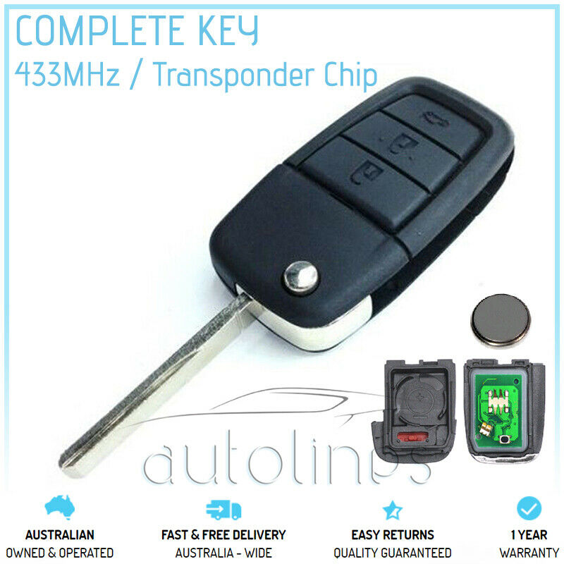 Fits HOLDEN VE COMMODORE 2006-2013 3 Button Remote Chip Complete Flip Key FOB