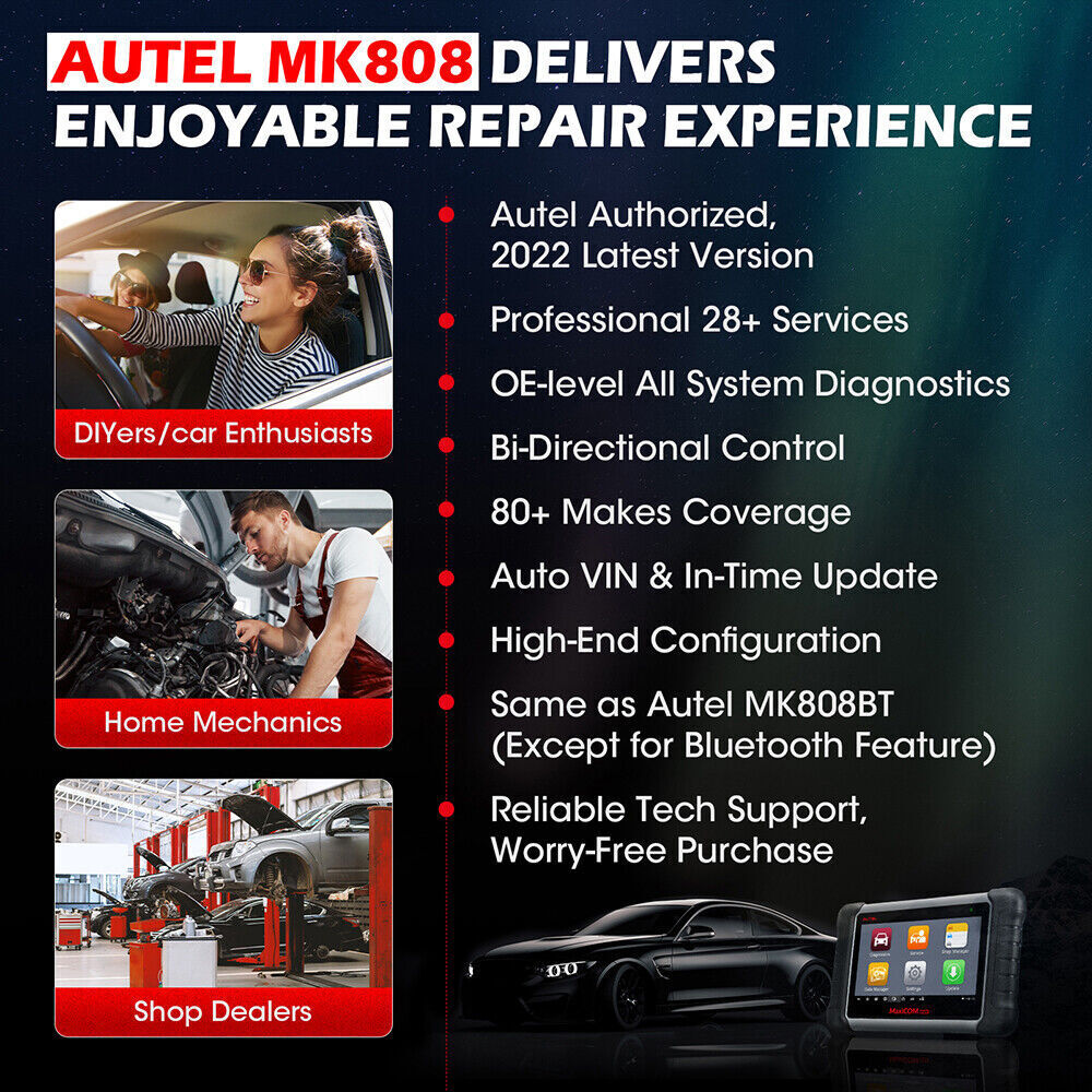 Autel MK808 Car Scan Diagnostic Tool Auto Full Systems Scanner
