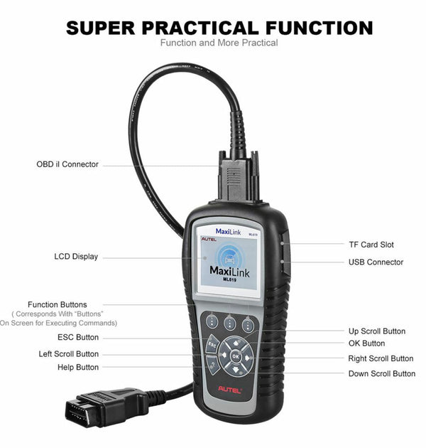 AUTEL ML619 ABS AIRBAG Diagnostic Auto Car Scanner Fault Code Reader Tool AL619
