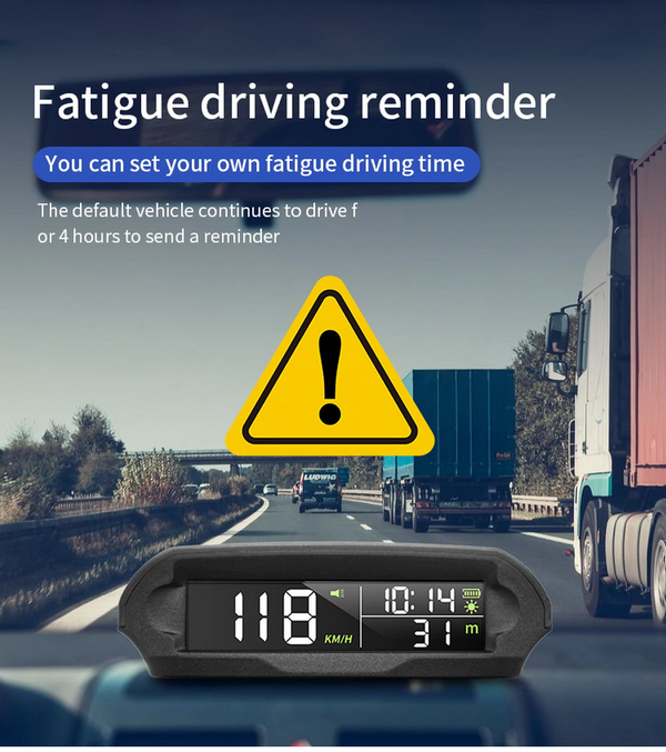 Wireless Car HUD HEAD-UP DISPLAY Solar Panel Digital Speedometer Universal GPS