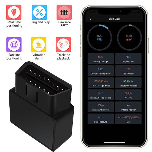 4G LTE GPS Car OBD Locator OBDii Diagnostic Tracker Tool DTC Code