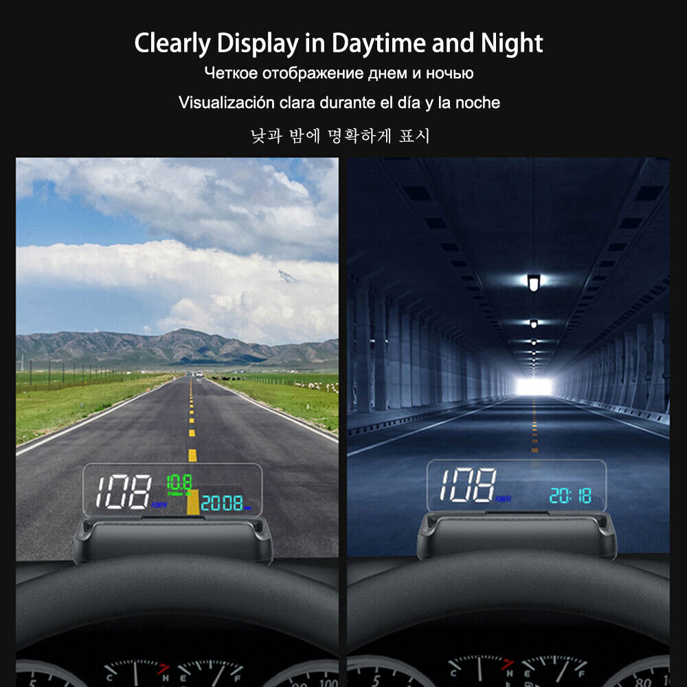Mirror HUD MX20 Head Up Display OBD2 Winshield Speedometer RPM Speed Projector - Auto Lines Australia