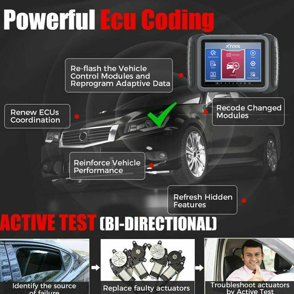 XTOOL D8 Car OBD2 Scanner All Systems ECU Engine ABS Diagnostic Auto VIN Coding