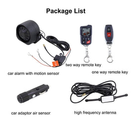 Vjoycar DIYV2 Wireless Siren Two-way Car Alarm System Anti-Theft Air LCD Display