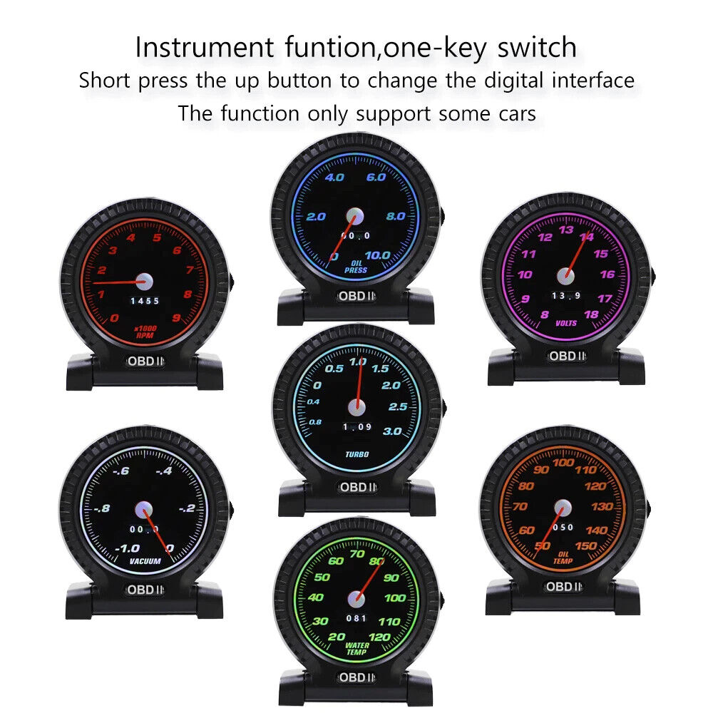 VJOYCAR V10 Car HUD OBD2 Scanner Smart Gauge Head Up Display Speed Monitoring