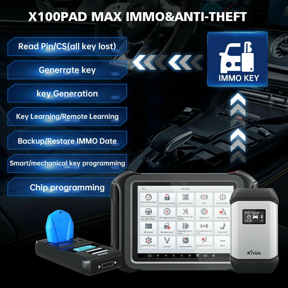 XTOOL X100 MAX Auto IMMO programmer 10" Bluetooth with 30+special functions