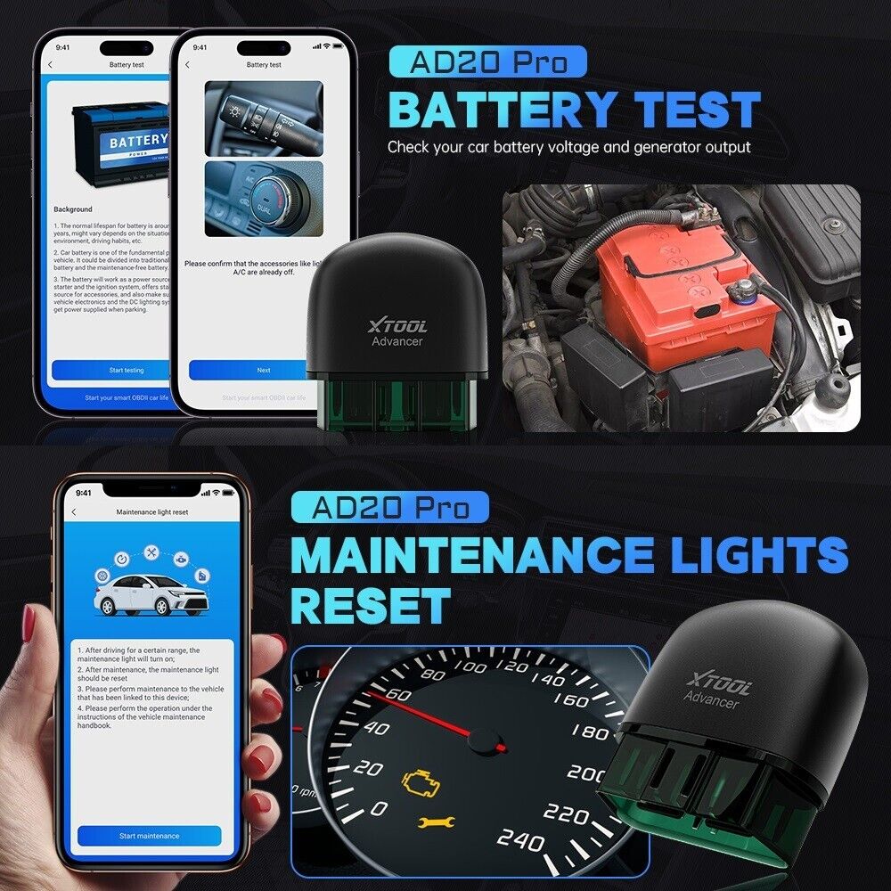 All AD20PRO All Systems Diagnostic Bluetooth OBD2 Scanner Car XTOOL Sc –  Auto Lines Australia