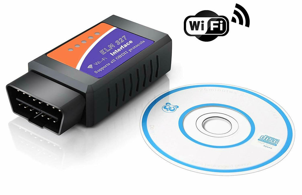 OBD2 Elm327 Wifi Bluetooth V1.5 / V2.1 OBD2 Car Diagnostic Scanner WIF  ELM327 Interface Works On the Cehicle Android / IOS Error Code （Black） 
