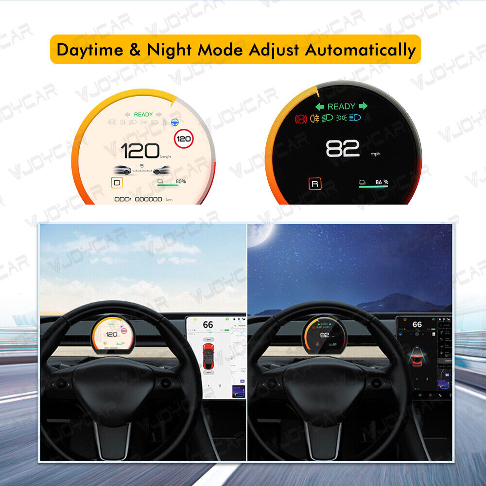 Fits Tesla HD LCD Dashboard HUD Screen Model 3 Digital Smart Gauge Speedometer - Auto Lines Australia