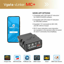 Load image into Gallery viewer, Vgate vLinker MC+ ELM327 V2.2 WiFi OBD2 Bluetooth Scanner Auto Diagnostic Scan - Auto Lines Australia
