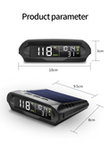 Wireless Car HUD HEAD-UP DISPLAY Solar Panel Digital Speedometer Universal GPS