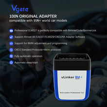 Load image into Gallery viewer, OBD2 Vgate vLinker BM ELM327 For BMW Scanner wifi OBD 2 Car Diagnostic