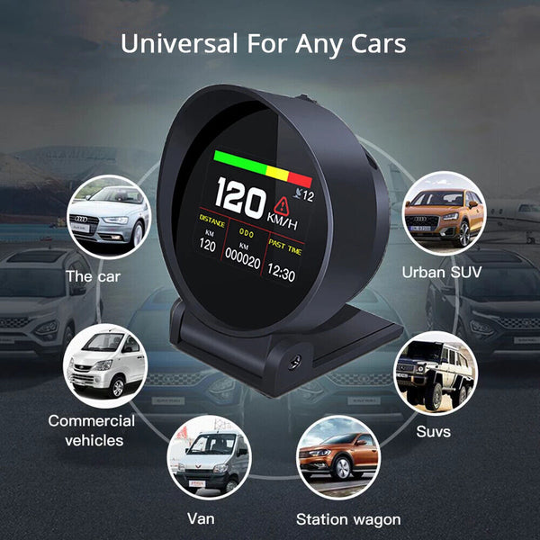 Car Inclinometer Slope Angle Speed Satellite Timing GPS Digital HUD