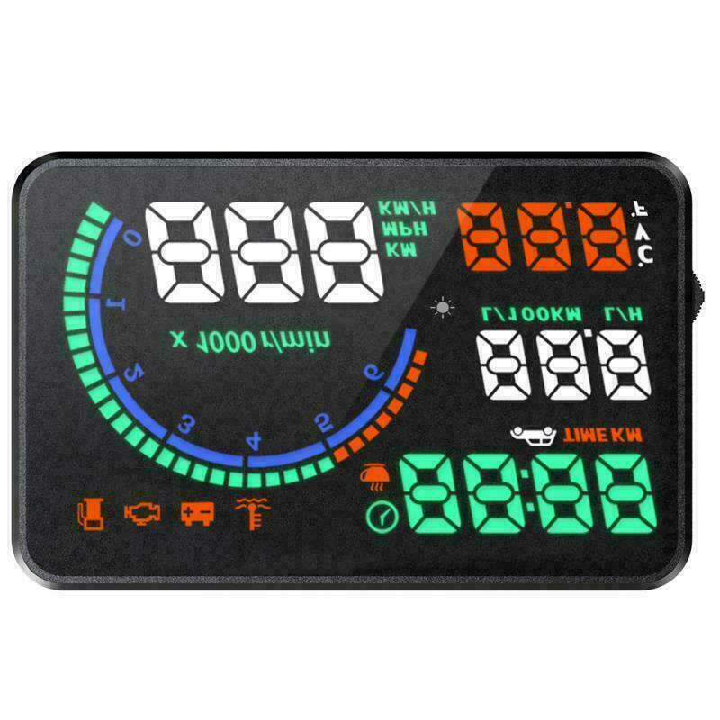 5.5" Car HUD Head Up Display OBD2 Diagnostic Tool Projector Digital Speedometer