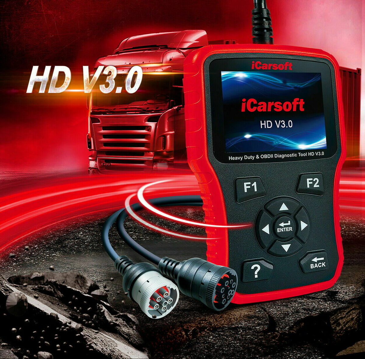 HEAVY DUTY DIESEL TRUCK DIAGNOSTIC SCANNER TOOL CODE READER iCarsoft HD V3.0 - Auto Lines Australia