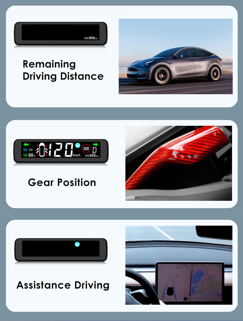 2023 Latest 3.9inch Auto HUD Display For Tesla Model 3 Y Speedometer