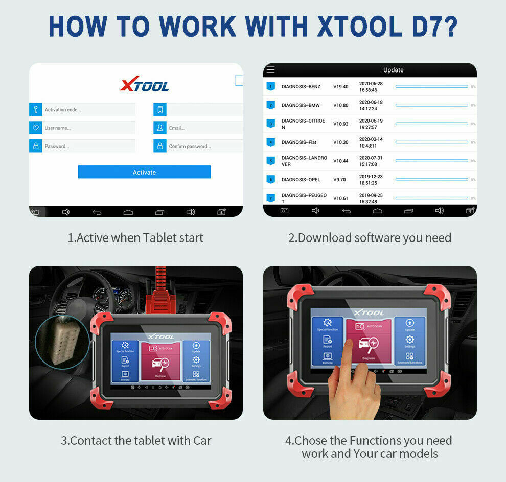 XTOOL D7 Car OBD2 Scanner Key Programming
